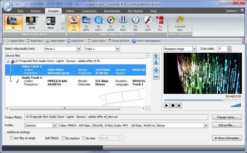 Axara Video Converter Pro Screenshot